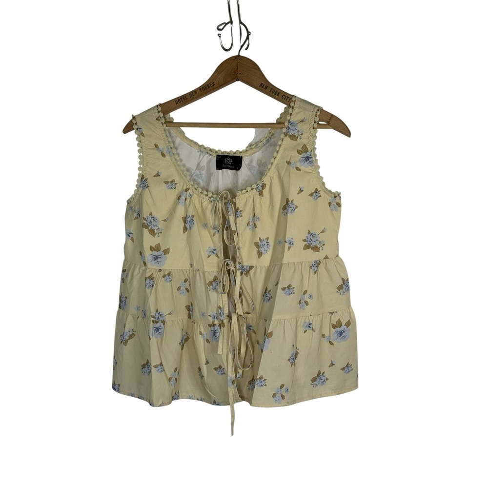 Sweetkama open Tank Camisole yellow Size Small open front